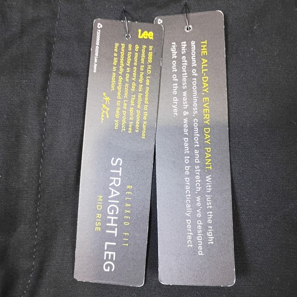 Lee Pants Women's 16 Short Black Straight Leg Effortless Wash Chino Work Casual - Picture 10 of 11